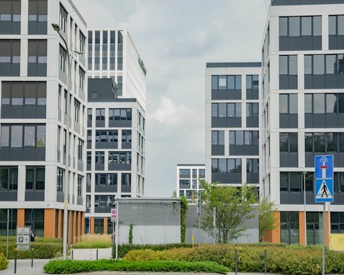 A modern office space setup in Warsaw, Poland